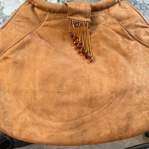 Glow by JLO Tan Bag with Beads on Snap Closure - Picture 9 of 12